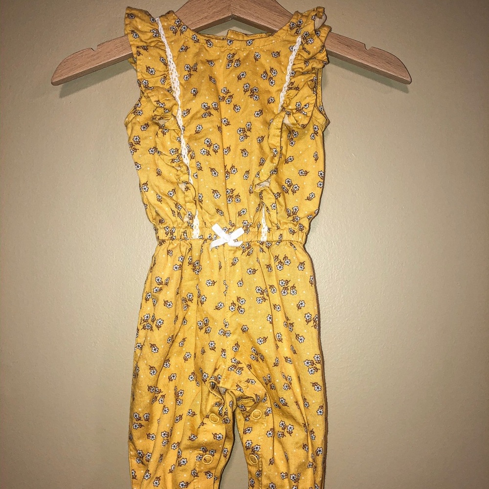Carters yellow floral jumpsuit 3 m